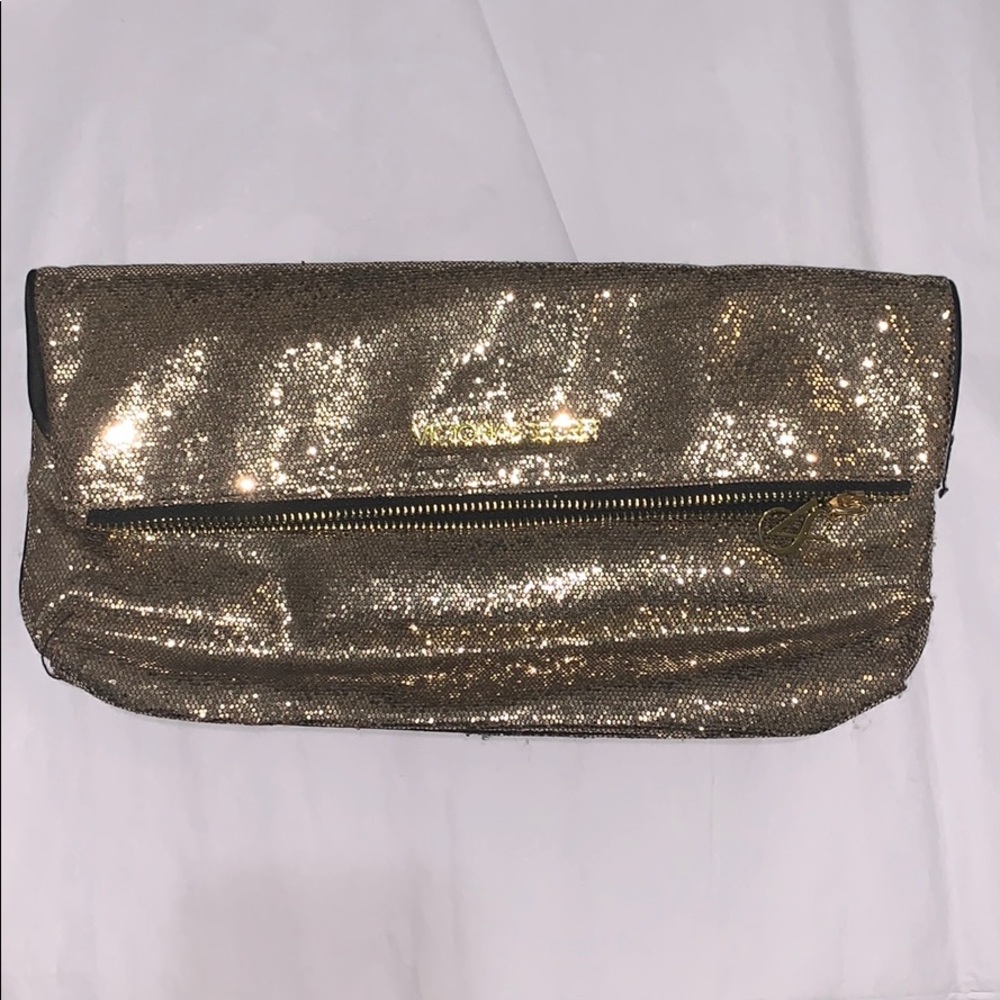 VS Gold Sparkle Foldover Clutch